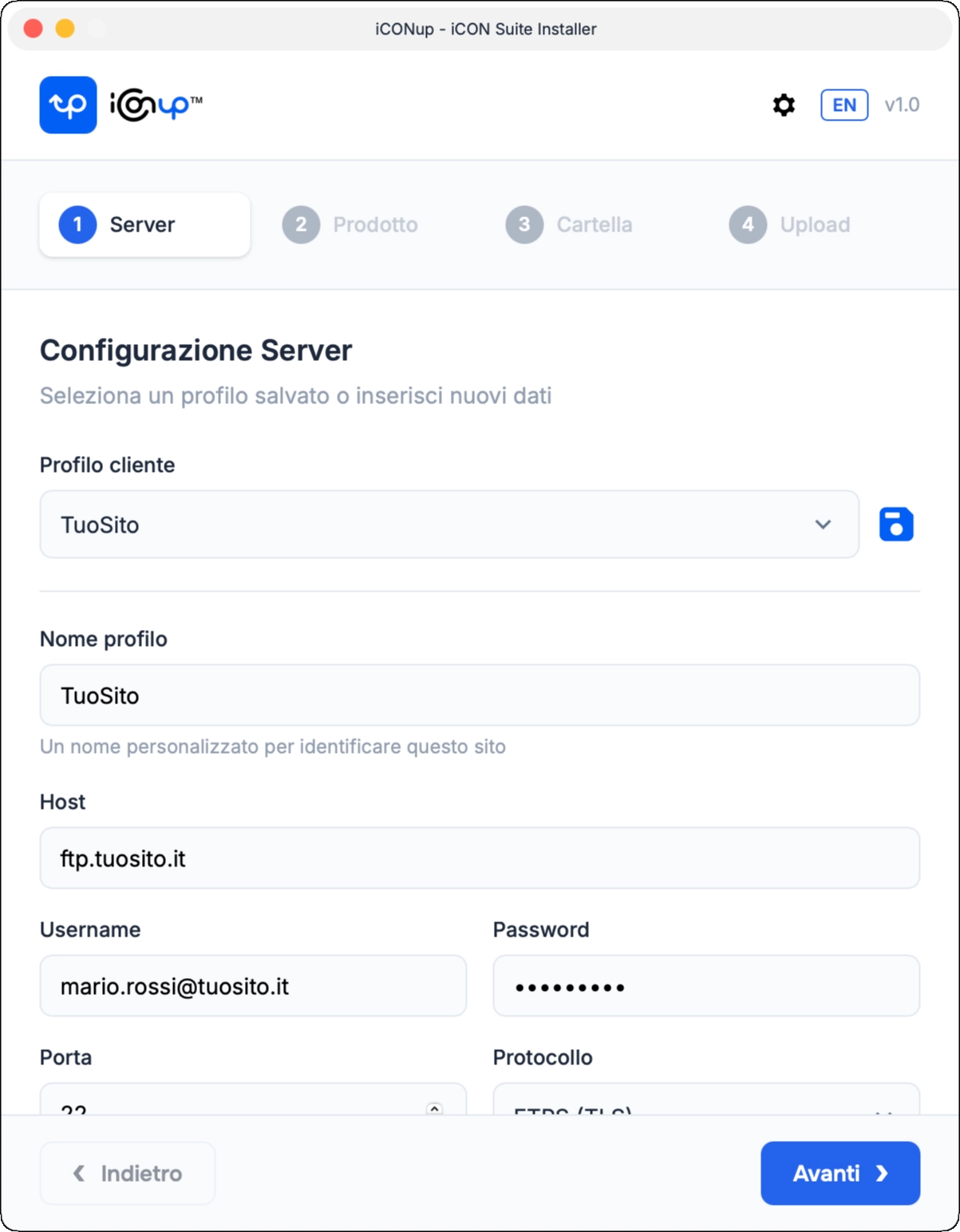 Step 1 - Configura Server